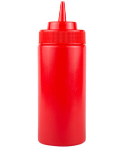 Bote  Recipiente Para Aderezo Rojo 16 Oz