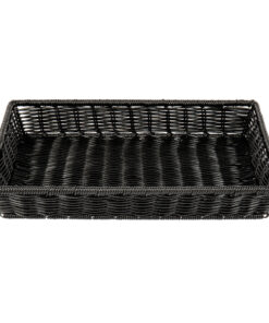 Cesta Tejida Rectangular, Negro 12.2 x 8.6 x 3.7