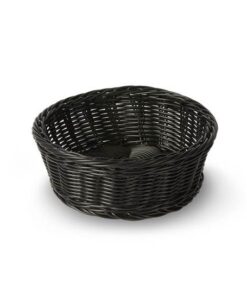 Cesta Tejida Redonda, Negro (8.3 x 3.1)