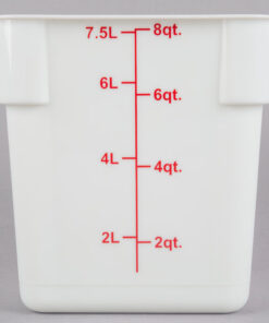 Contenedor Cuadrado Polipropileno Blanco 8 Qt Thunder Group (Su Tapa Es Ds5051)
