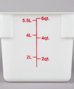 Contenedor Cuadrado Polipropileno Blanco 6 Qt Thunder Group (Su Tapa Es Ds5051)