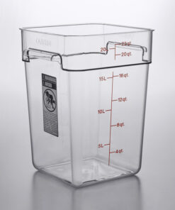CONTENEDOR CUADRADO DE 22 Qt. DE POLICARBONATO 22SFSCW MARCA Cambro (SU TAPA ES 214SFC12SCPP)