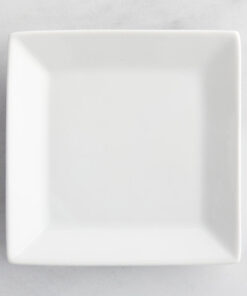 Plato Cuadrado de 10.2 cms Blanco Brillante Marca Ecor (72 PIEZAS POR CAJA)