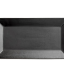 Plato Rectangular de 29.5 x 15.5 cms Negro Mate Marca Ecor (12 PIEZAS POR CAJA)