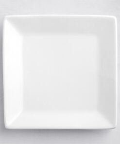 Plato Cuadrado de 12.7 cms Blanco Brillante Marca Ecor (48 PIEZAS POR CAJA)