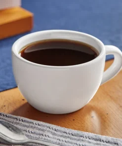 TAZA CAFE CLASICA DE 207 ML (7 oz.) MARCA ECOR BLANCO BRILLANTE (CAJA CON 36 PIEZAS)