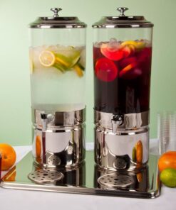 Dispensador Doble de 3.7 Galones Acero Inoxidable y Policarbonato