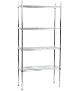 Estante de 14 x 36 Cromado con Postes de 74 pg de 4 entrepanos
