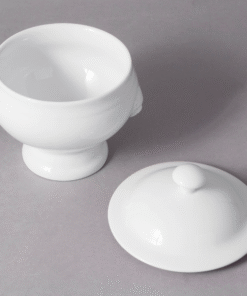 TAZON SOPA CON TAPA 12 oz. White Porcelain Small Lion Headed Tureen - 36 CAJA (PRECIO POR CAJA)