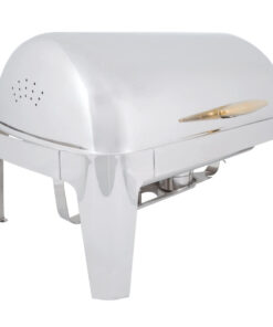 CHAFFER ENTERO DELUX CROMADO DORADO 8qt (7.5lts) TAPA HABATIBLE (IMPORTACION)