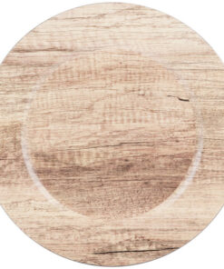 Plato Base Color Madera de 33cms Modelo 1270279 MATERIAL PLASTICO MELAMINA (VENTA EN MULTIPLOS DE 24 PIEZAS)