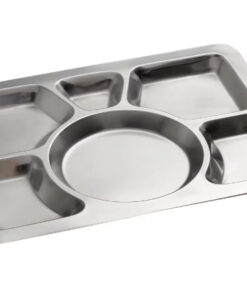 CHAROLA CON 6 DIVISIONES ACERO INOX CENTRO CIRCULAR 407SMT1 15 1/2 X 11 1/2 PG (12 PIEZAS POR CAJA)