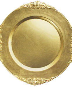 Plato Base Color Dorado de 33cms Modelo 1180256G4 Material Plastico (VENTA POR MULTIPLOS DE 24 PIEZAS)