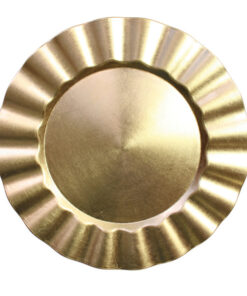 Plato Base Color Dorado de 33cms Modelo 1183057GD Material Plastico (VENTA POR MULTIPLOS DE 24 PIEZAS)