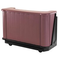 BAR PORTATIL Cambro BAR650DX189 Two-Tone Brown Mahogany Cambar 67" Portable Bar with 7-Bottle Speed Rail, Cold Plate, and Pre-Mix System
