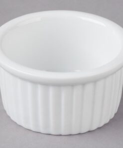 RAMEKIN DE CERAMICA CAPACIDAD DE 74ml (2.5 oz.) - 7.5C CM - MARCA ECOR BLANCO BRILLANTE (CAJA CON 48 PIEZAS)