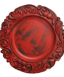 Plato Base Color Rojo de 33cms Modelo 1320272RO MATERIAL PLASTICO (VENTA EN MULTIPLOS DE 24 PIEZAS)