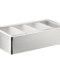 CAJA PARA CONDIMENTOS 4 COMPARTIMIENTOS ACERO INOXIDABLE
