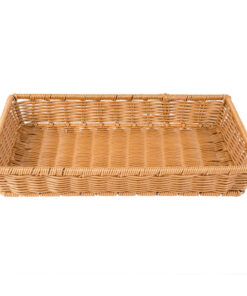 Cesta Tejida Rectangular, Beige 12.2 x 8.6 x 3.7