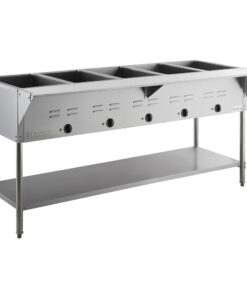 MESA CALIENTE ELECTRICA BANO MARIA CON ENTREPANO EN ACERO INOXIDABLE PARA 5 INSERTOS  208/240V, 3750W MEDIDAS: 71 X 30 X 34 PG CON TABLA DE CORTE MEDIDAS: 71 X 8 PG
