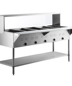 MESA CALIENTE ELECTRICA BANO MARIA CON ENTREPANO Y REPISA ALTA EN ACERO INOXIDABLE PARA 5 INSERTOS 208/240V, 3750W MEDIDAS: 71 X 30 X 34 PG CON TABLA DE CORTE MEDIDAS: 71 X 8 PG AVANTCO (no incluye insertos)