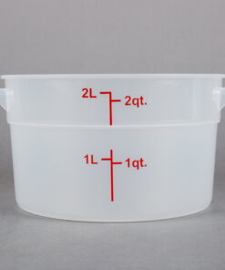 Contenedor Redondo de Polipropileno de 2 Qt.  Translucido (1.89 lts) 4 1/4 x 6 1/4 x 7 1/8 pg