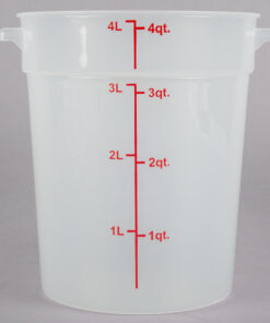 Contenedor Redondo de Polipropileno de 4 Qt. Translucido (3.7 lts)