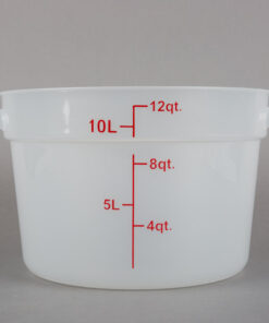 Contenedor Redondo de Polipropileno de 12 Qt. Translucido altura 8 x D. Inf 10 x D. Sup 12 1/4 pg