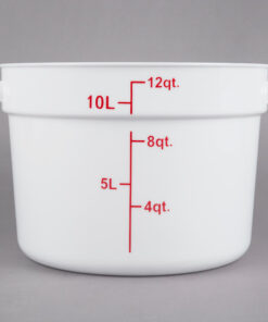 Contenedor Redondo de Polipropileno de 12 Qt. Blanco