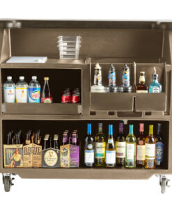 BAR PORTATIL Cambro BAR540DS672 Granite Sand and Cocoa Designer Series Cambar 54" Portable Bar with 5-Bottle Speed Rail