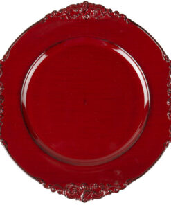Plato Base Color Rojo de 33cms Modelo 1180256 MATERIAL PLASTICO (VENTA EN MULTIPLOS DE 24 PIEZAS)
