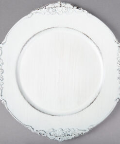 Plato Base Color Blanco de 33cms Modelo 1180257WH Material Plastico (VENTA POR MULTIPLOS DE 24 PIEZAS)