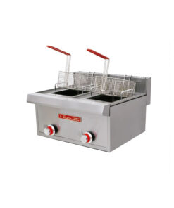 Freidora Fc-10-D Petit Acero Inoxidable PREMIUM Sin Termostato Freidora De Mesa A Gas Doble Tina 2 Canastillas 0.640 X 0.565 X 0.310 M