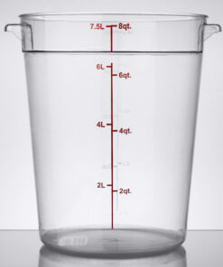 Contenedor Redondo de Policarbonato de 8 Qt. (7.5lts) 10 5/8 x 7 x 8 3/4 pg