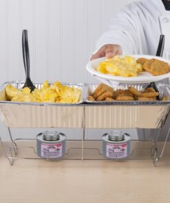 CHAFER ENTERO ECOR MODELO CHAFKIT - Incluye soporte, (1) recipiente para alimentos de tamaño completo, (2) recipientes para alimentos de tamaño 1/2 y (2) recipientes de combustible para 6 horas