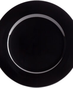 Plato Base Color Negro de 33cms Modelo 14219BK Material Plastico (VENTA POR MULTIPLOS DE 24 PIEZAS)