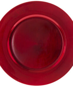 Plato Base Color Rojo de 33cms Modelo LARD24 MATERIAL PLASTICO ACRILICO (VENTA EN MULTIPLOS DE 24 PIEZAS)