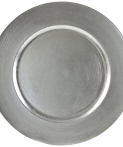 Plato Base Color Acero Plateado de 33cms Modelo LAS24 MATERIAL PLASTICO (VENTA EN MULTIPLOS DE 24 PIEZAS)