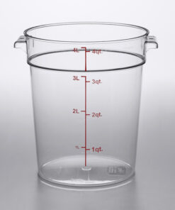 Contenedor Redondo de Policarbonato de 4 Qt. (4lts) 8 1/2 x 5 3/4 x 7 1/8 pg