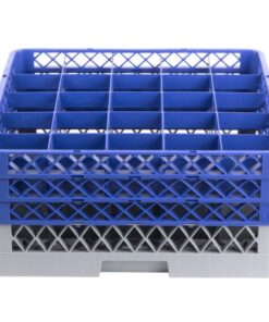 Rack de 25-Compartimentos con 3 Extensiones Azules  (Medida del Compartimento: DIAMETRO MAXIMO 3 3/8 PG  ALTURA MAXIMA 7 5/8 PG)