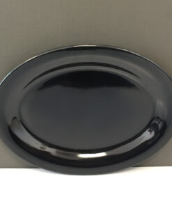Melamina Premium Plato Oval 12 Pg Negro