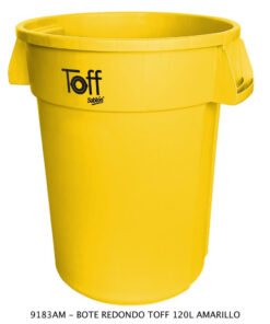 Contenedor Marca TOFF 120 Litros Color Amarillo
